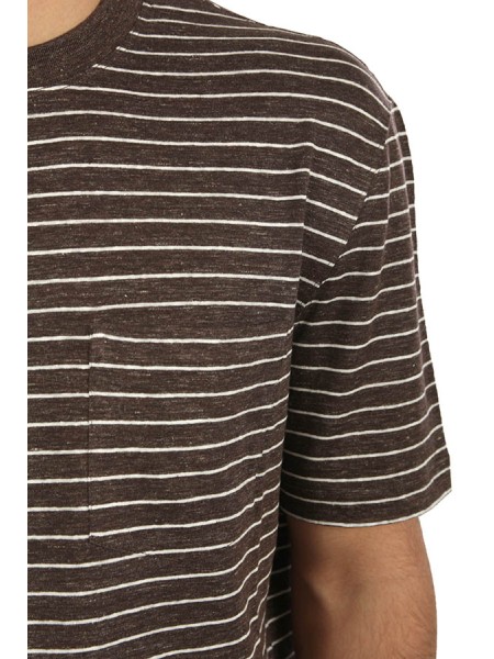 T-Shirt Brunello Cucinelli in jersey rigato Testa di Moro